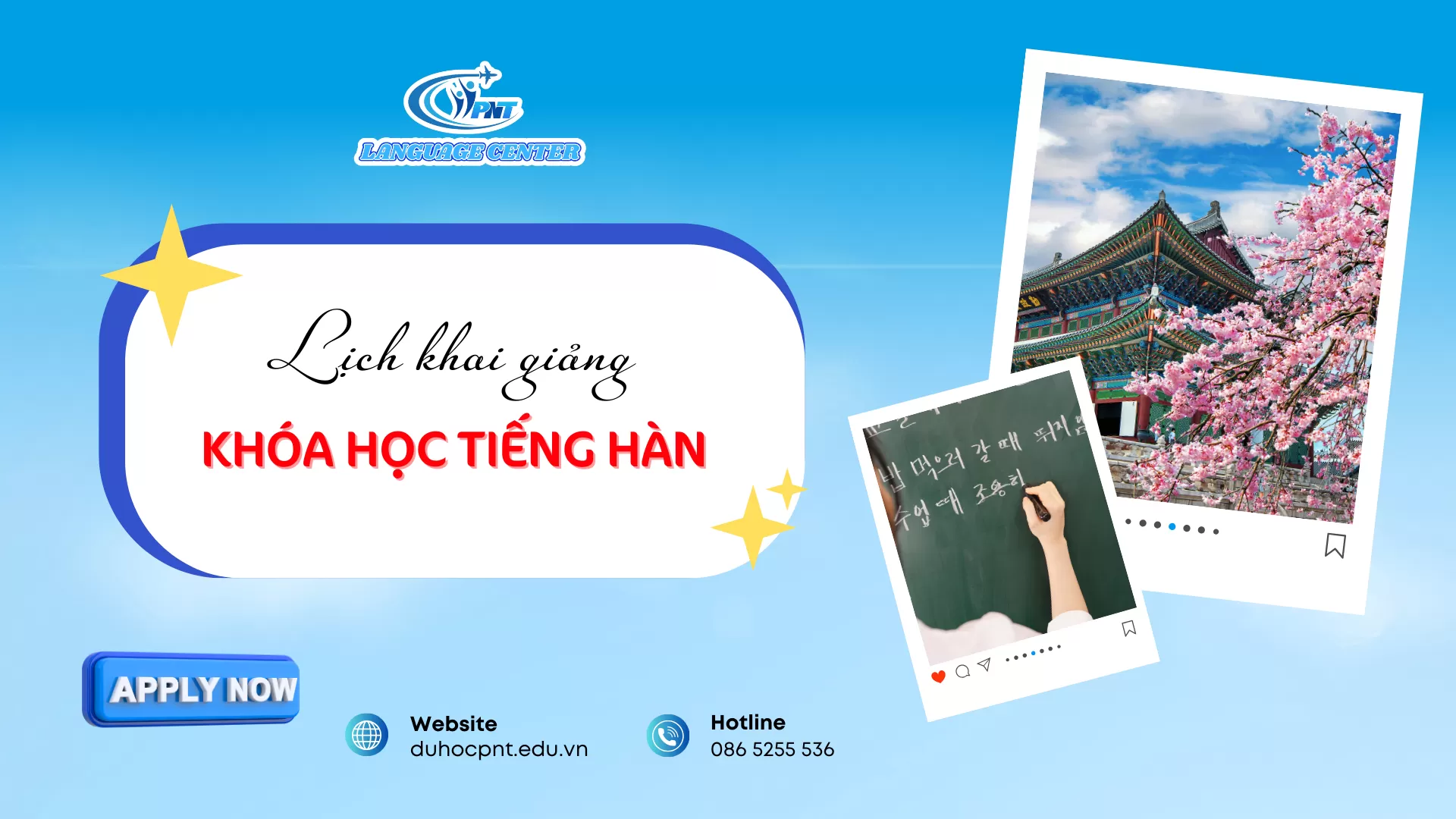 Lịch khai giảng khóa học tiếng Hàn