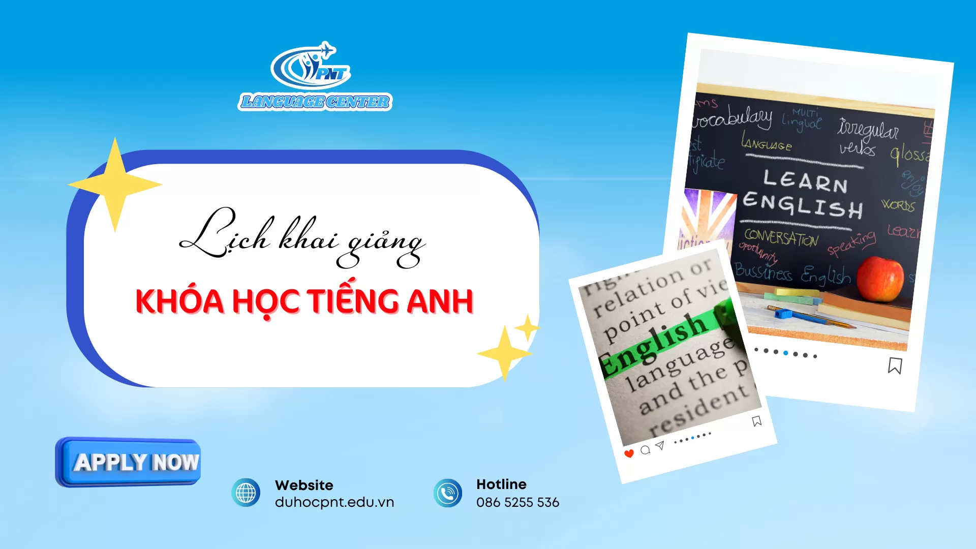 Lịch khai giảng khóa học tiếng Anh